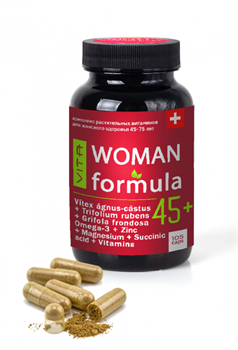 Метаболический растительный комплекс с витаминами "VITAformula" WOMAN 45+ (ВитаВумэн), 105 капс., ТМ Сиб-Крук - фото 6705