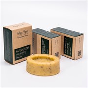 Мыло ручной работы твердое натуральное из живой суспензии Chlorella с можжевельником, Natural soap with Chlorella&Juniper, 80 мл, AlgaSPA